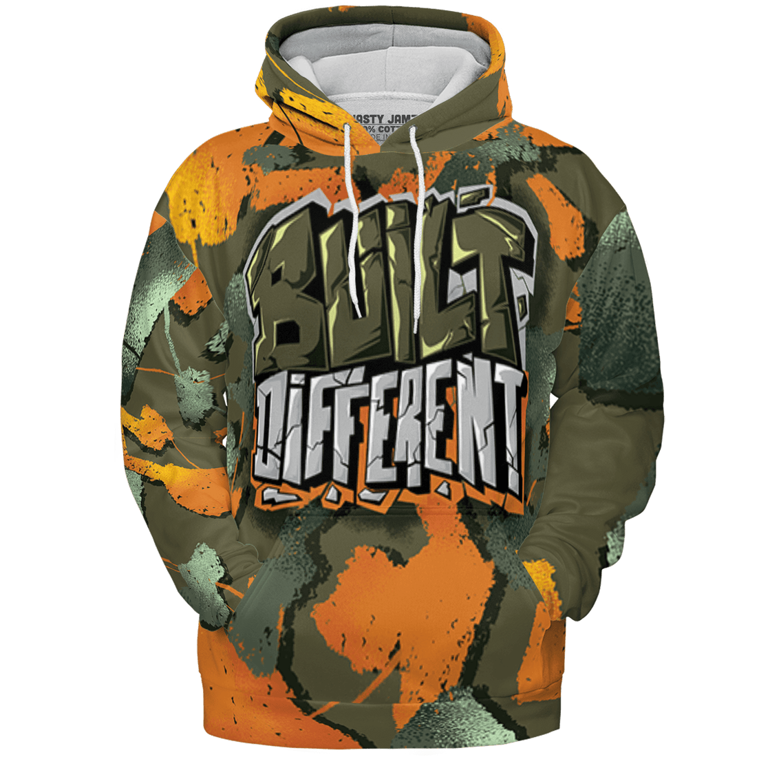 Olive 5s Hoodie Match Built Different 3D All-Over Print Broken - NastyJamz