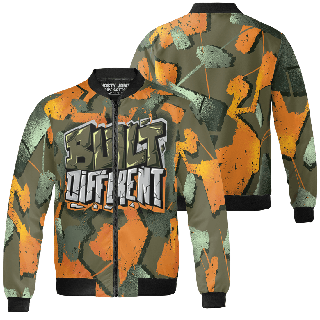 Olive 5s Jacket Match Built Different 3D All-Over Print Broken - NastyJamz