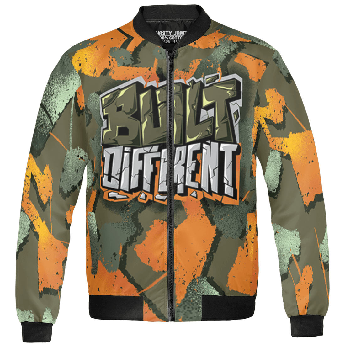 Olive 5s Jacket Match Built Different 3D All-Over Print Broken - NastyJamz
