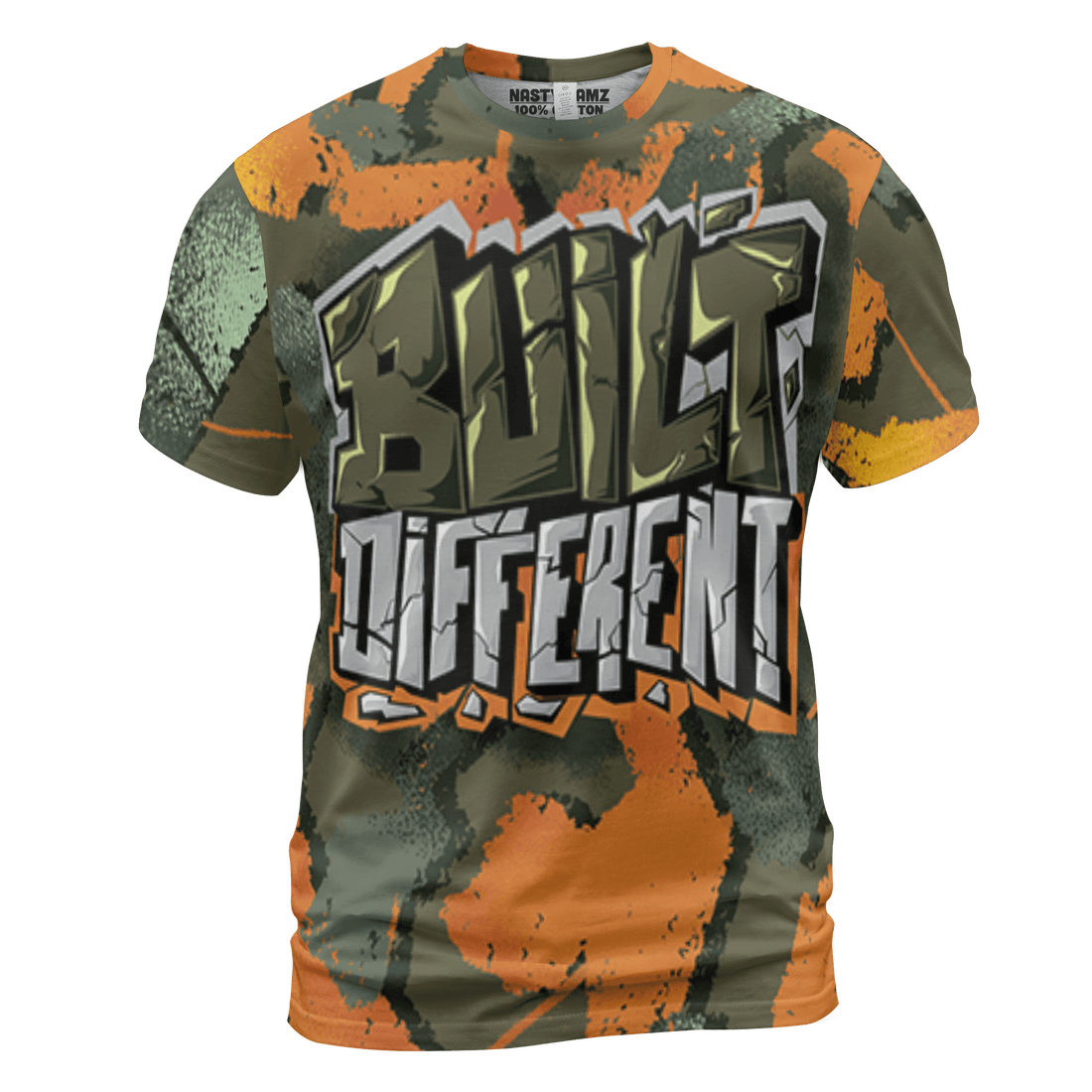 Olive 5s T Shirt Match Built Different 3D All-Over Print Broken - NastyJamz