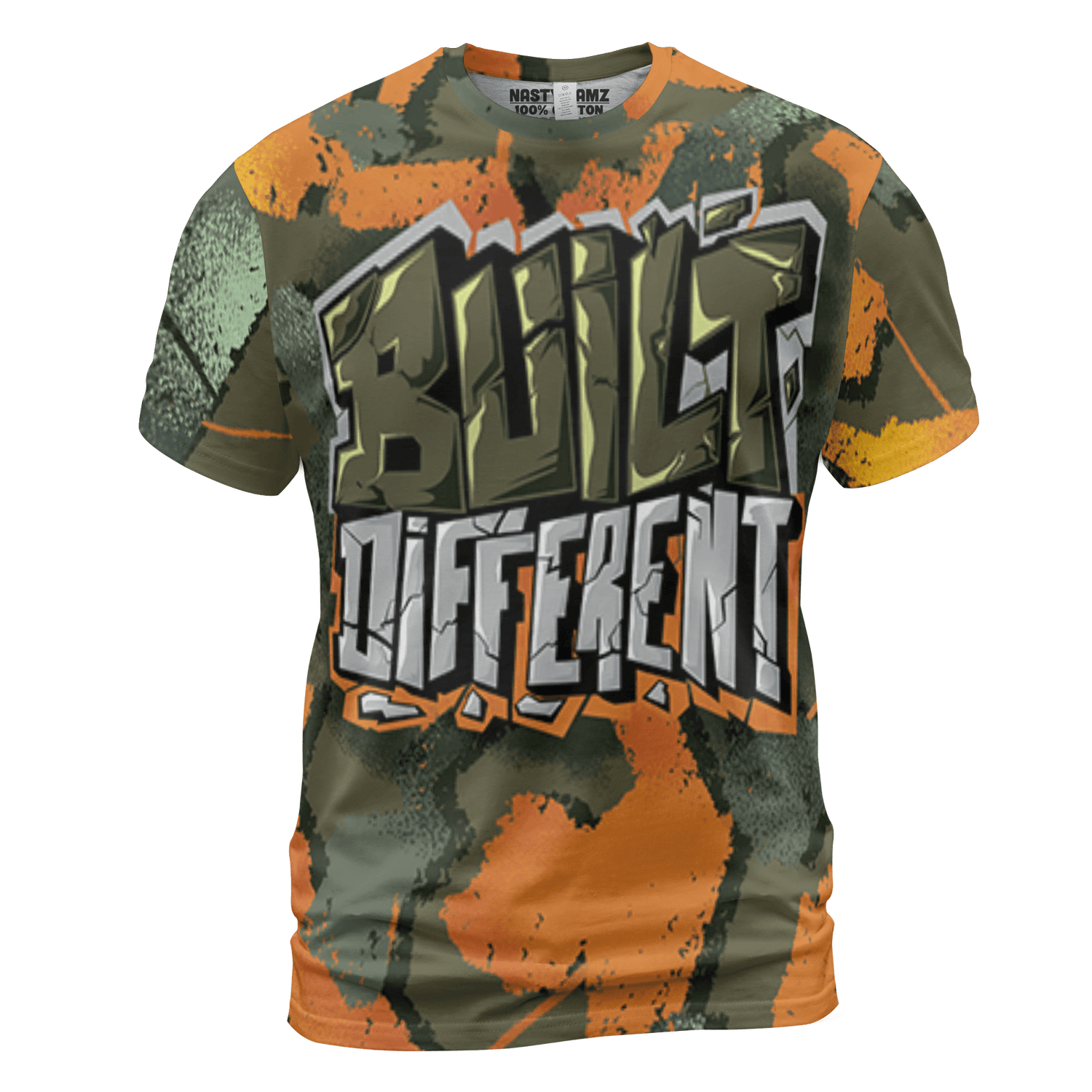 Olive 5s T Shirt Match Built Different 3D All-Over Print Broken - NastyJamz