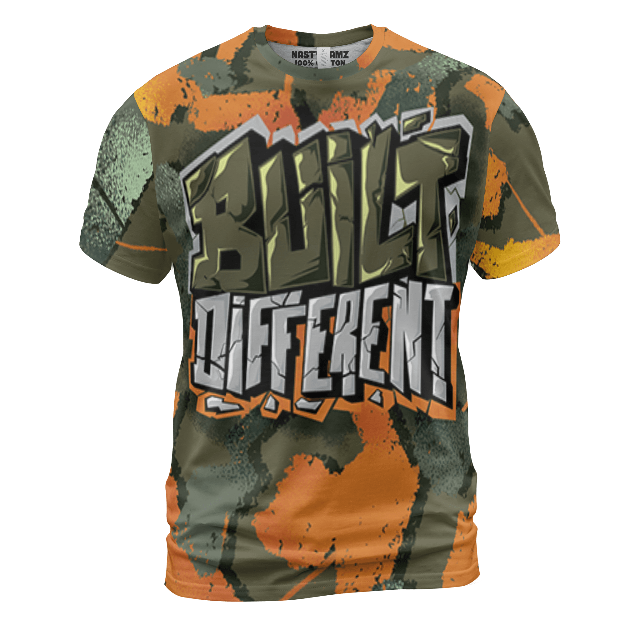 Olive 5s T Shirt Match Built Different 3D All-Over Print Broken - NastyJamz