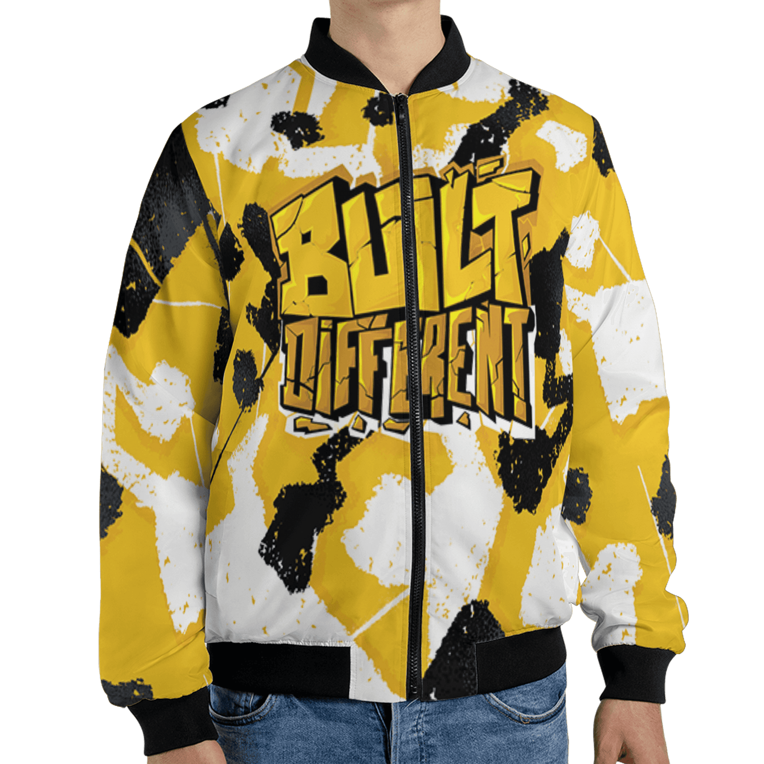 Yellow Ochre 6s Jacket Match Built Different 3D All-Over Print Broken - NastyJamz