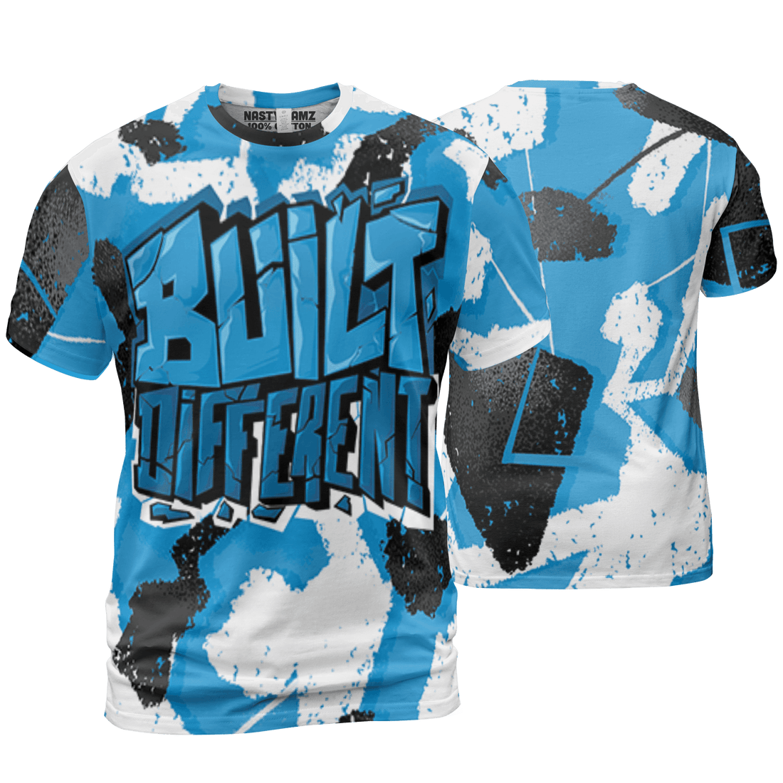 Powder Blue 9s T Shirt Match Built Different 3D All-Over Print Broken - NastyJamz