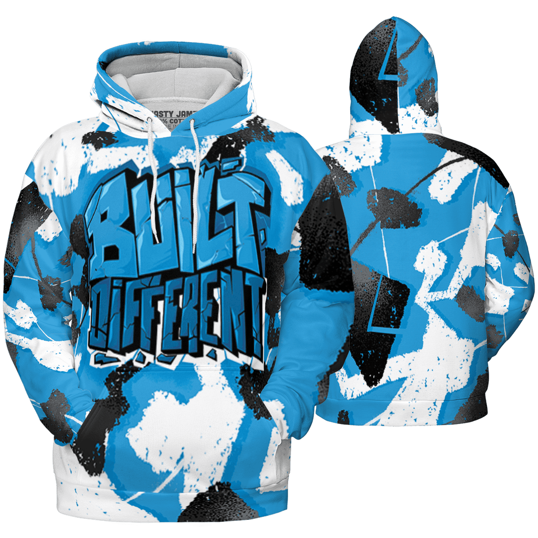 Powder Blue 9s Hoodie Match Built Different 3D All-Over Print Broken - NastyJamz