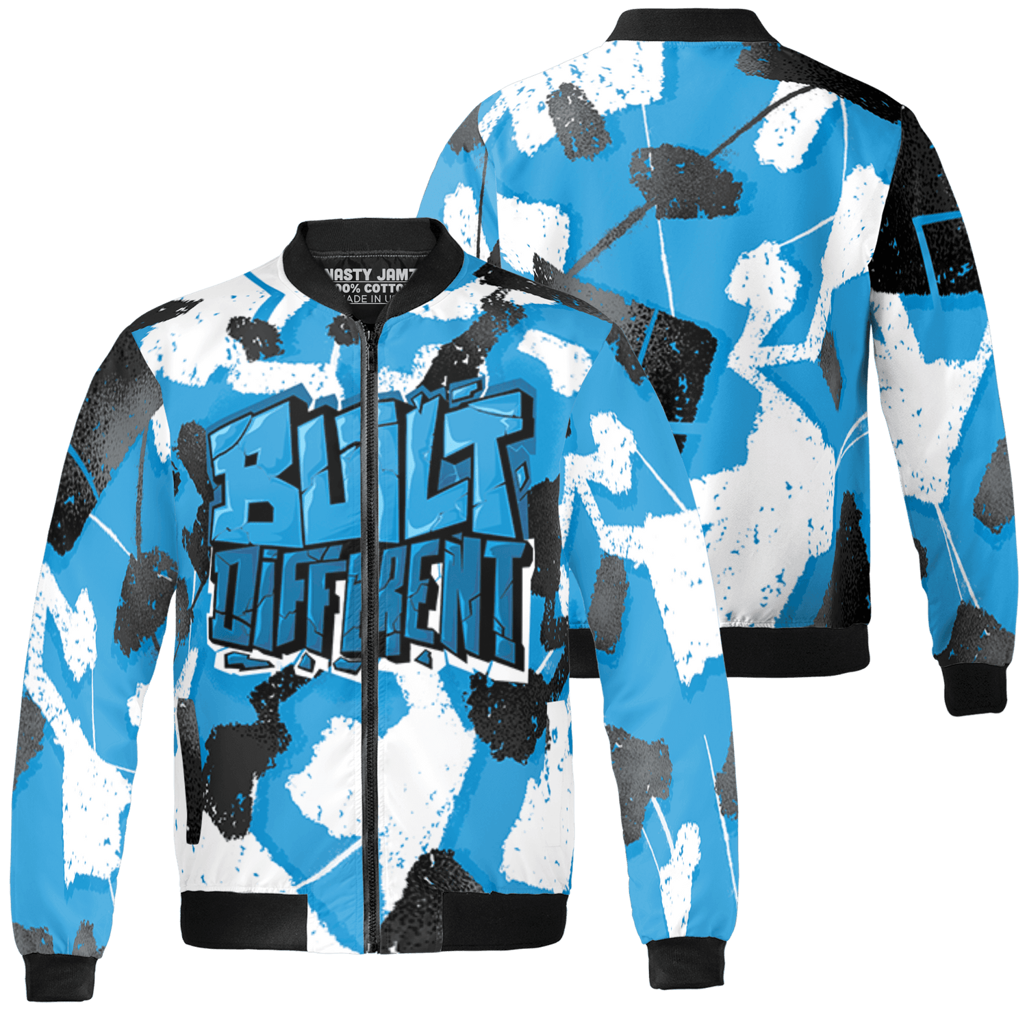 Powder Blue 9s Jacket Match Built Different 3D All-Over Print Broken - NastyJamz