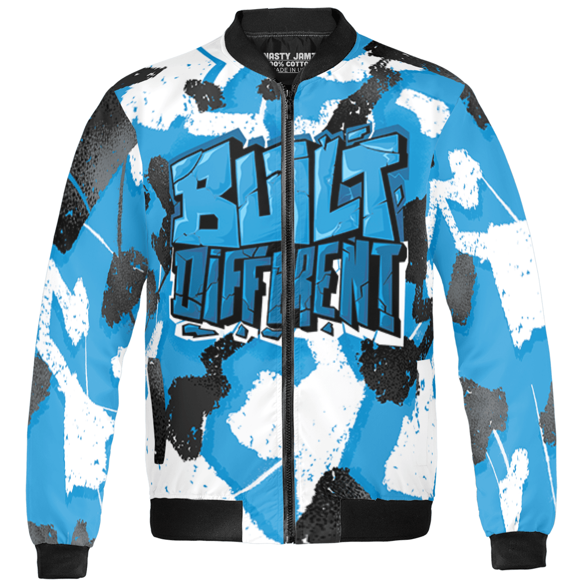Powder Blue 9s Jacket Match Built Different 3D All-Over Print Broken - NastyJamz