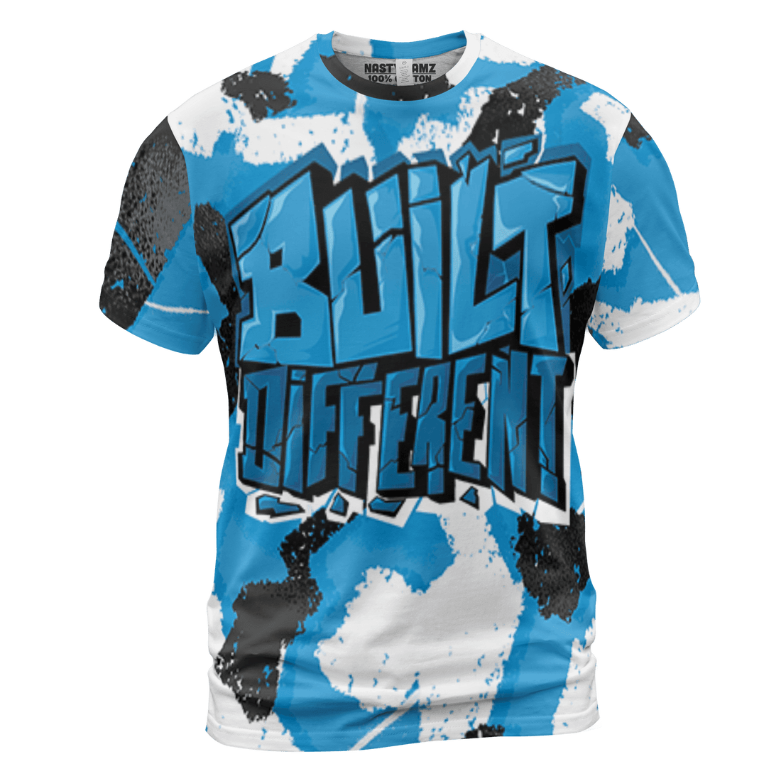 Powder Blue 9s T Shirt Match Built Different 3D All-Over Print Broken - NastyJamz