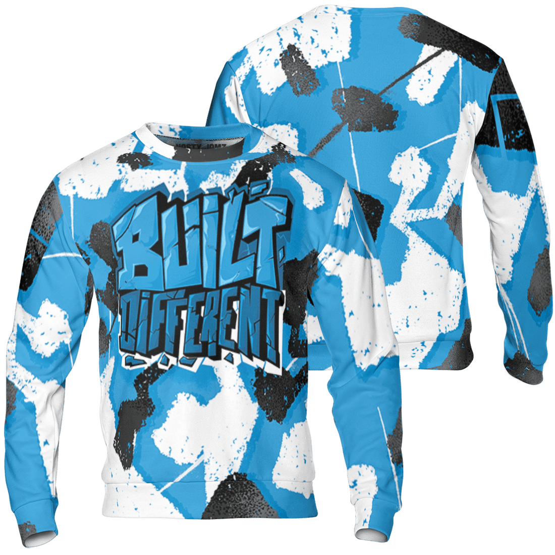 Powder Blue 9s Sweatshirt Match Built Different 3D All-Over Print Broken - NastyJamz