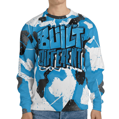 Powder Blue 9s Sweatshirt Match Built Different 3D All-Over Print Broken - NastyJamz