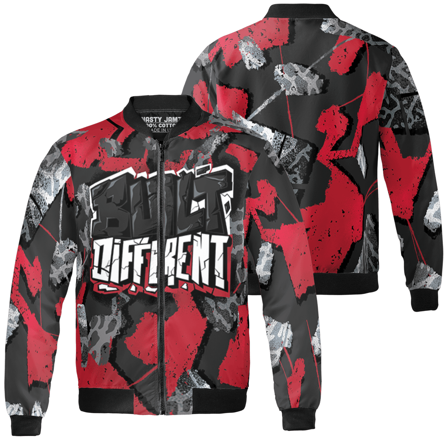 Spizike Low Bred Jacket Match Built Different 3D All-Over Print Broken - NastyJamz