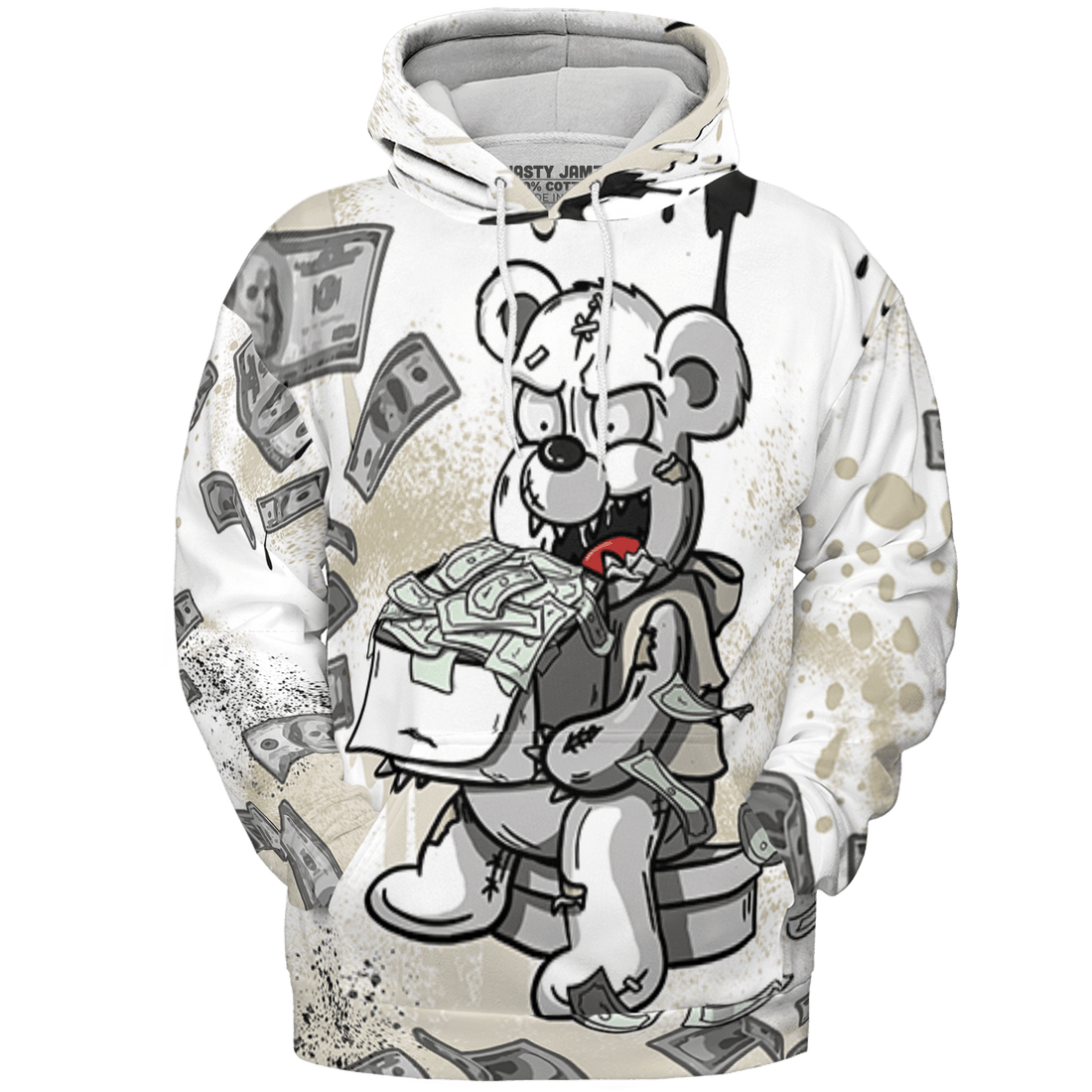 Gratitude 11s Hoodie Match Cash Money 3D All-Over Print Splash Paint - NastyJamz