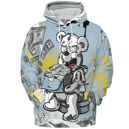 Blue Grey 13s Hoodie Match Cash Money 3D All-Over Print Splash Paint - NastyJamz