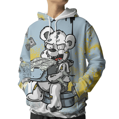 Blue Grey 13s Hoodie Match Cash Money 3D All-Over Print Splash Paint - NastyJamz