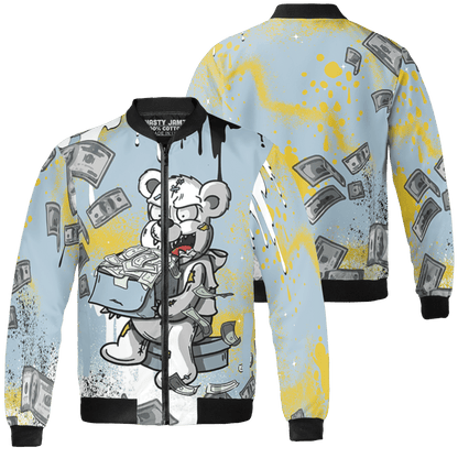 Blue Grey 13s Jacket Match Cash Money 3D All-Over Print Splash Paint - NastyJamz