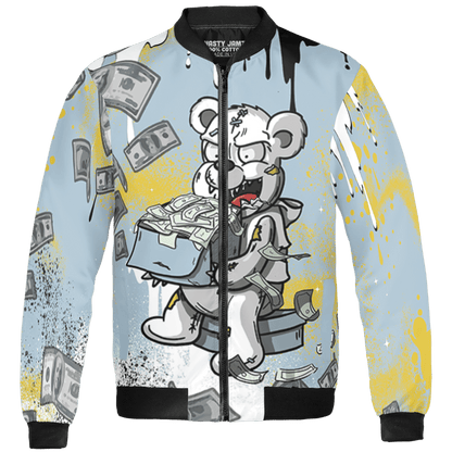 Blue Grey 13s Jacket Match Cash Money 3D All-Over Print Splash Paint - NastyJamz
