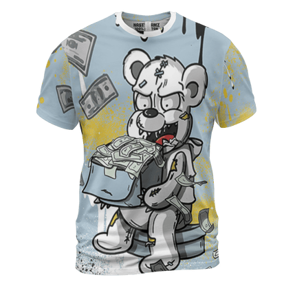Blue Grey 13s T Shirt Match Cash Money 3D All-Over Print Splash Paint - NastyJamz