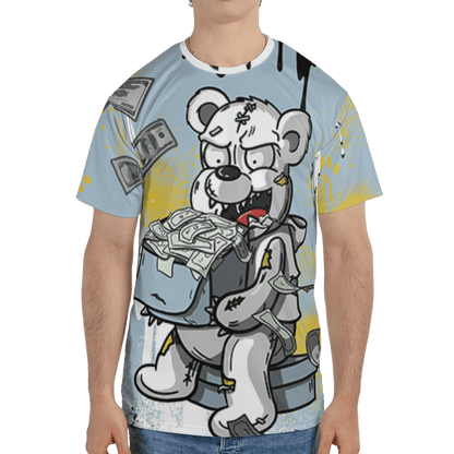 Blue Grey 13s T Shirt Match Cash Money 3D All-Over Print Splash Paint - NastyJamz