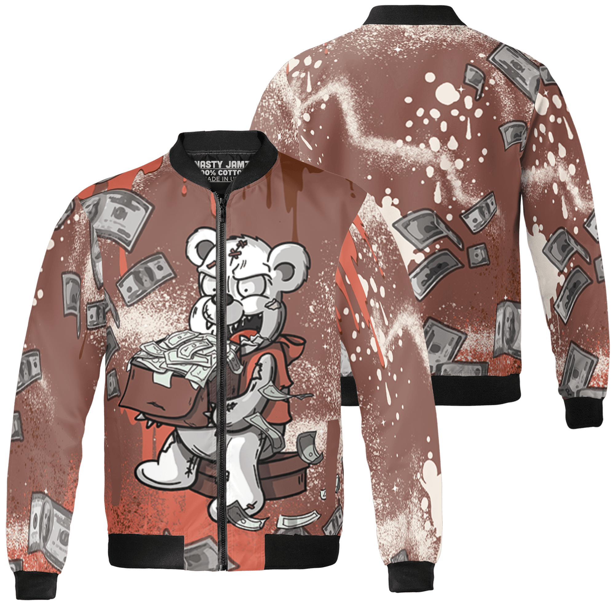 High OG Dusted Clay 1s Jacket Match Cash Money 3D All-Over Print Splash Paint - NastyJamz