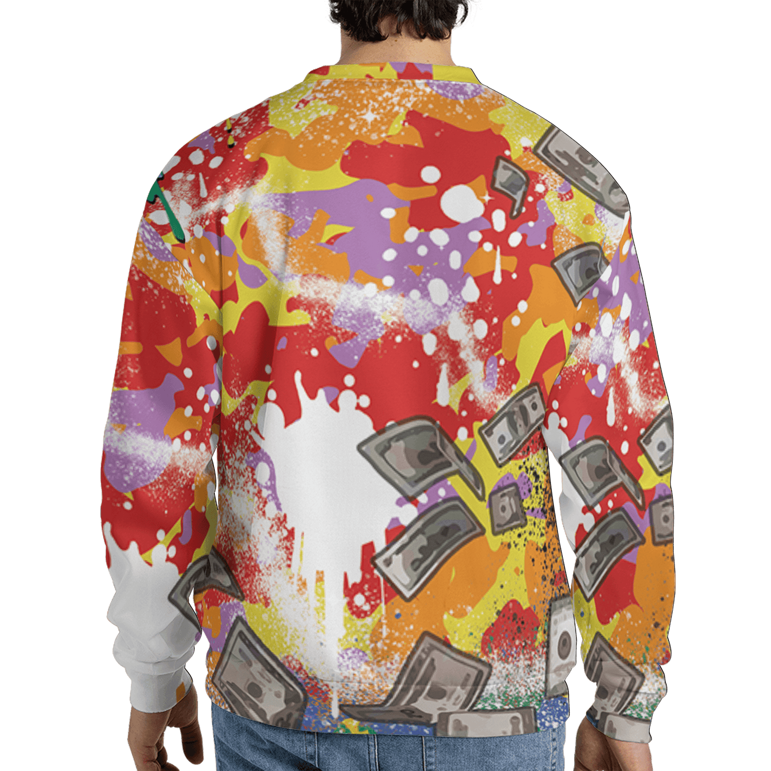 Mid GS Six Championships 1s Sweatshirt Match Cash Money 3D All-Over Print Splash Paint - NastyJamz