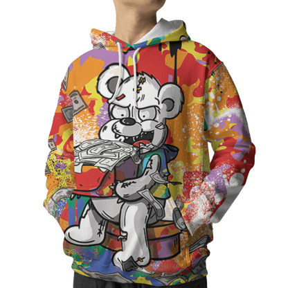 Mid GS Six Championships 1s Hoodie Match Cash Money 3D All-Over Print Splash Paint - NastyJamz