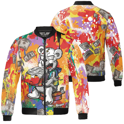 Mid GS Six Championships 1s Jacket Match Cash Money 3D All-Over Print Splash Paint - NastyJamz