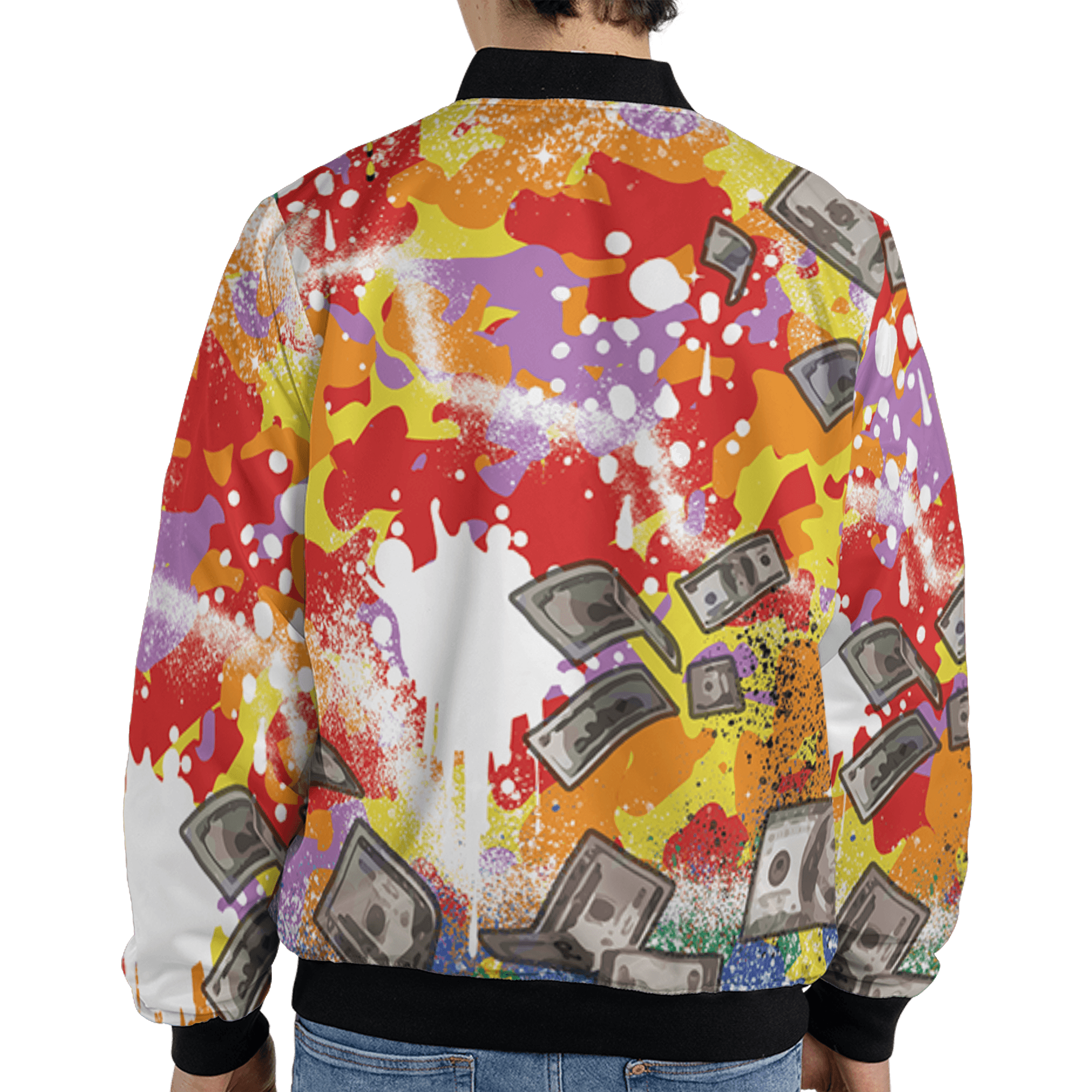 Mid GS Six Championships 1s Jacket Match Cash Money 3D All-Over Print Splash Paint - NastyJamz