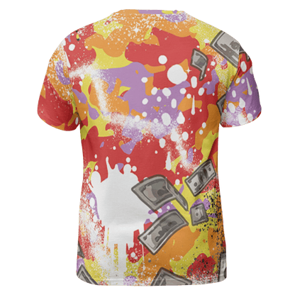 Mid GS Six Championships 1s T Shirt Match Cash Money 3D All-Over Print Splash Paint - NastyJamz