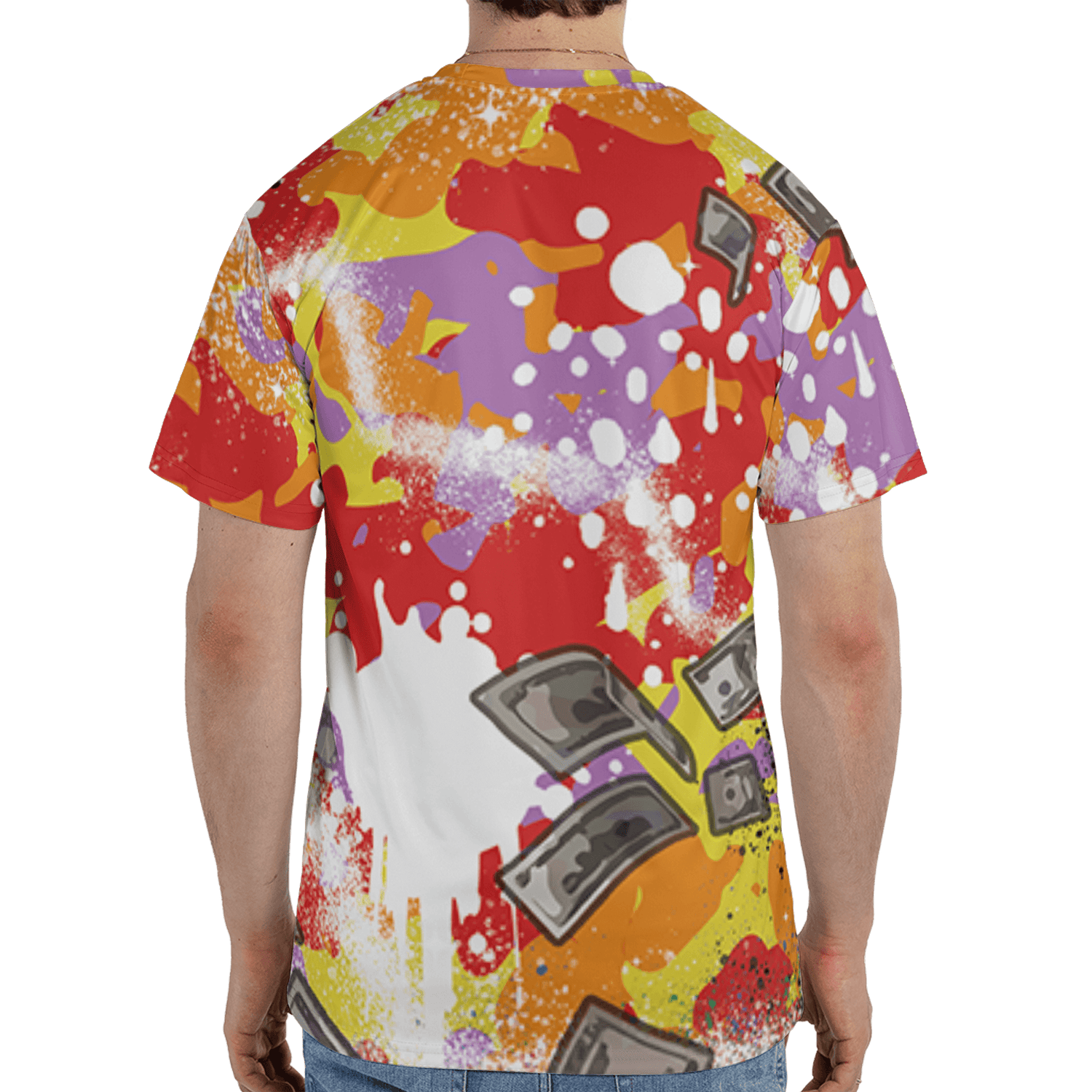 Mid GS Six Championships 1s T Shirt Match Cash Money 3D All-Over Print Splash Paint - NastyJamz