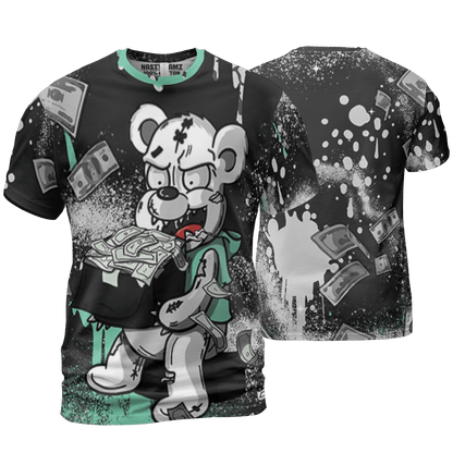 Green Glow 3s T Shirt Match Cash Money 3D All-Over Print Splash Paint - NastyJamz