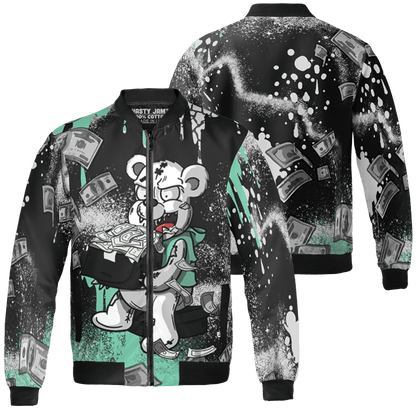 Green Glow 3s Jacket Match Cash Money 3D All-Over Print Splash Paint - NastyJamz