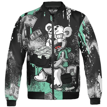 Green Glow 3s Jacket Match Cash Money 3D All-Over Print Splash Paint - NastyJamz