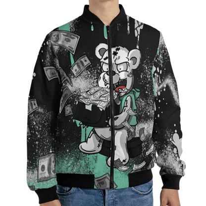 Green Glow 3s Jacket Match Cash Money 3D All-Over Print Splash Paint - NastyJamz