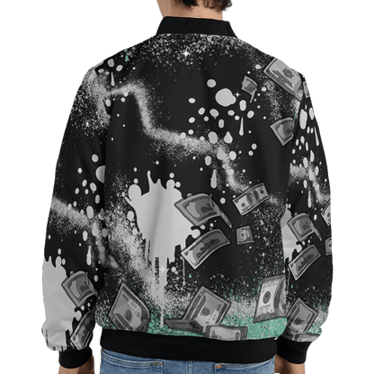 Green Glow 3s Jacket Match Cash Money 3D All-Over Print Splash Paint - NastyJamz