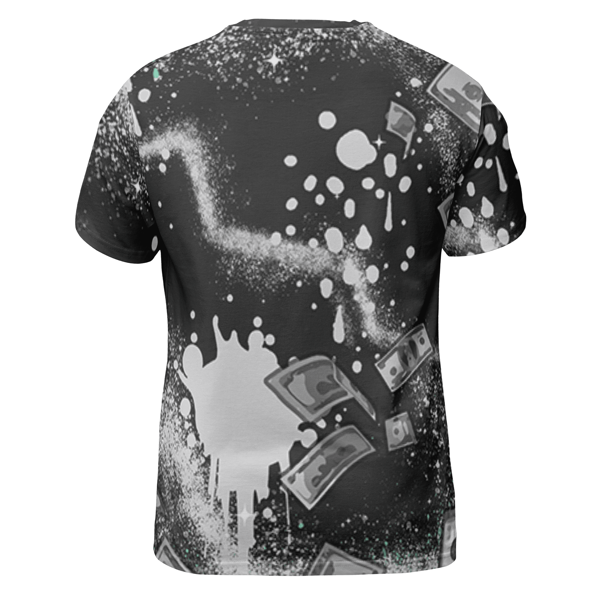 Green Glow 3s T Shirt Match Cash Money 3D All-Over Print Splash Paint - NastyJamz