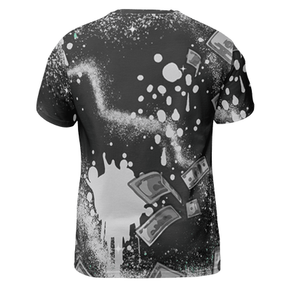 Green Glow 3s T Shirt Match Cash Money 3D All-Over Print Splash Paint - NastyJamz