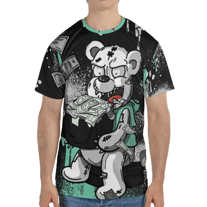 Green Glow 3s T Shirt Match Cash Money 3D All-Over Print Splash Paint - NastyJamz