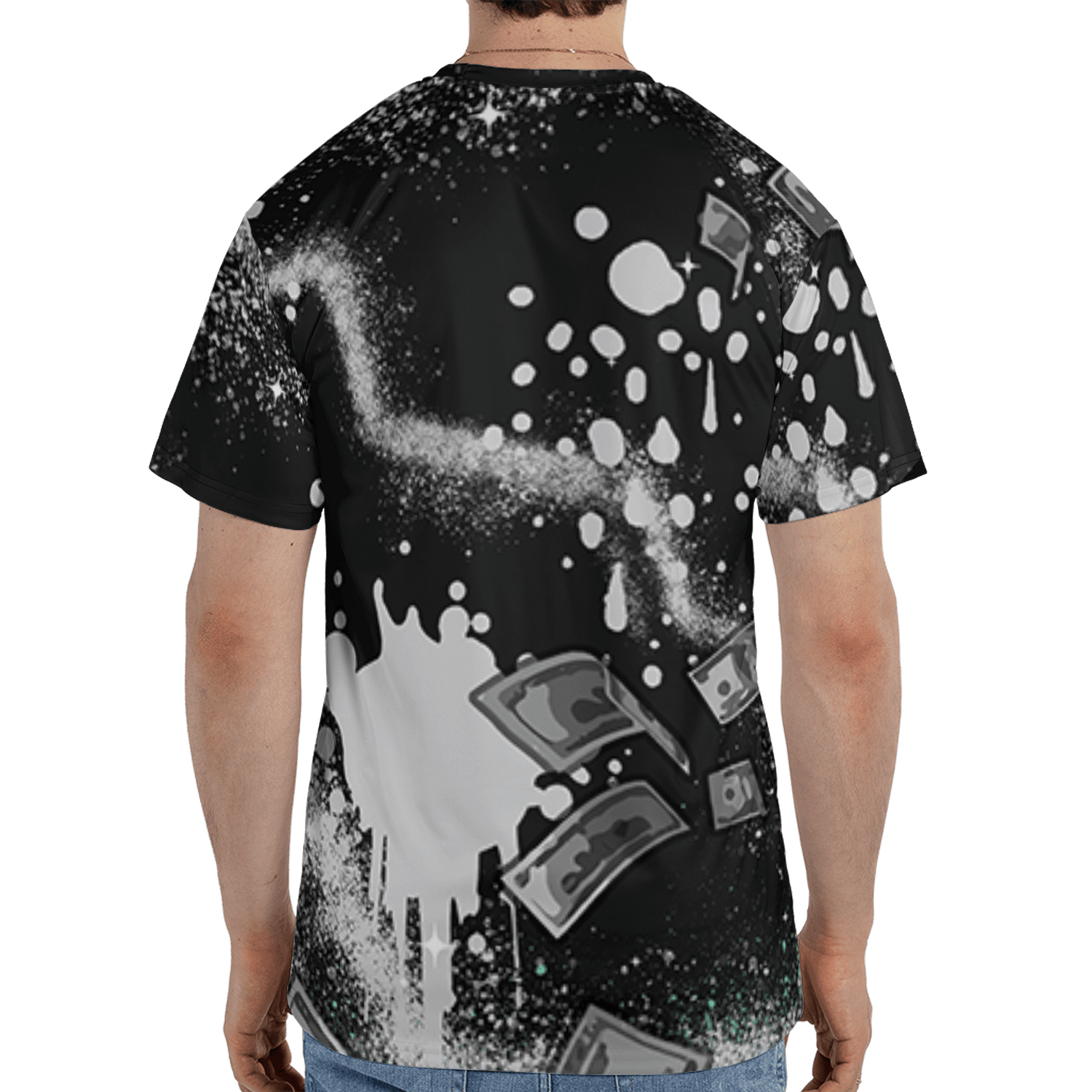 Green Glow 3s T Shirt Match Cash Money 3D All-Over Print Splash Paint - NastyJamz