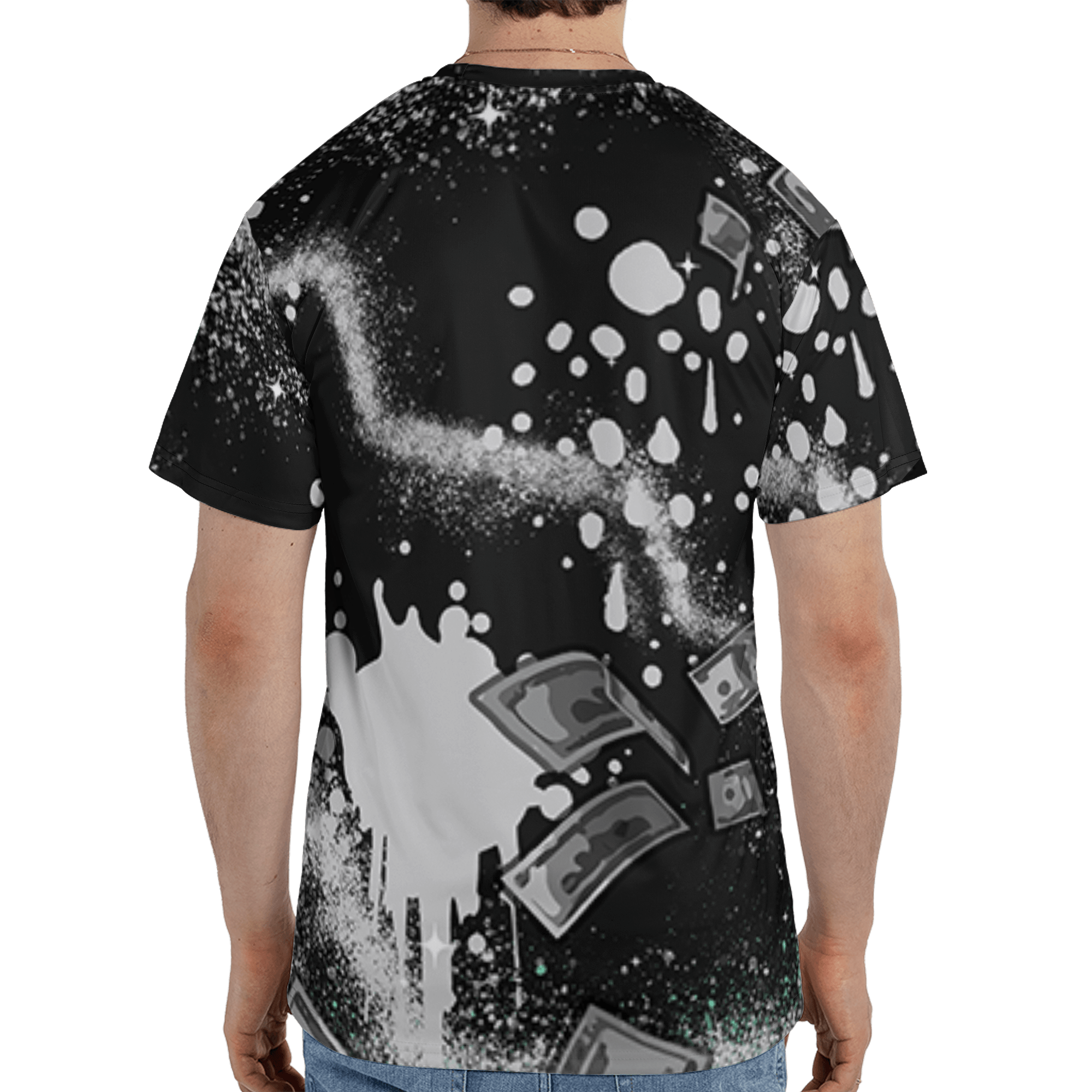 Green Glow 3s T Shirt Match Cash Money 3D All-Over Print Splash Paint - NastyJamz