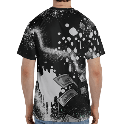Green Glow 3s T Shirt Match Cash Money 3D All-Over Print Splash Paint - NastyJamz