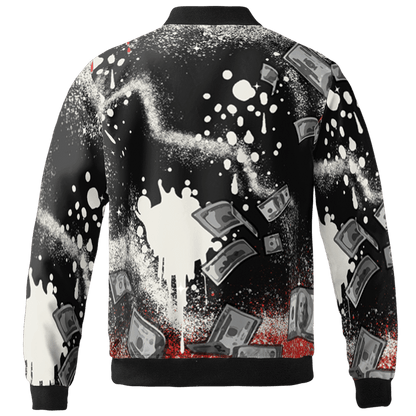 Bred Reimagined 4s Jacket Match Cash Money 3D All-Over Print Splash Paint - NastyJamz
