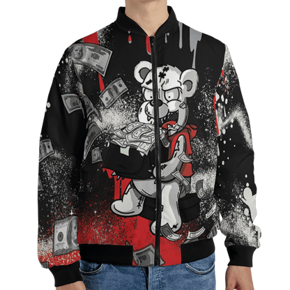Bred Reimagined 4s Jacket Match Cash Money 3D All-Over Print Splash Paint - NastyJamz