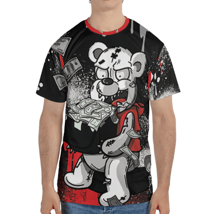 Bred Reimagined 4s T Shirt Match Cash Money 3D All-Over Print Splash Paint - NastyJamz