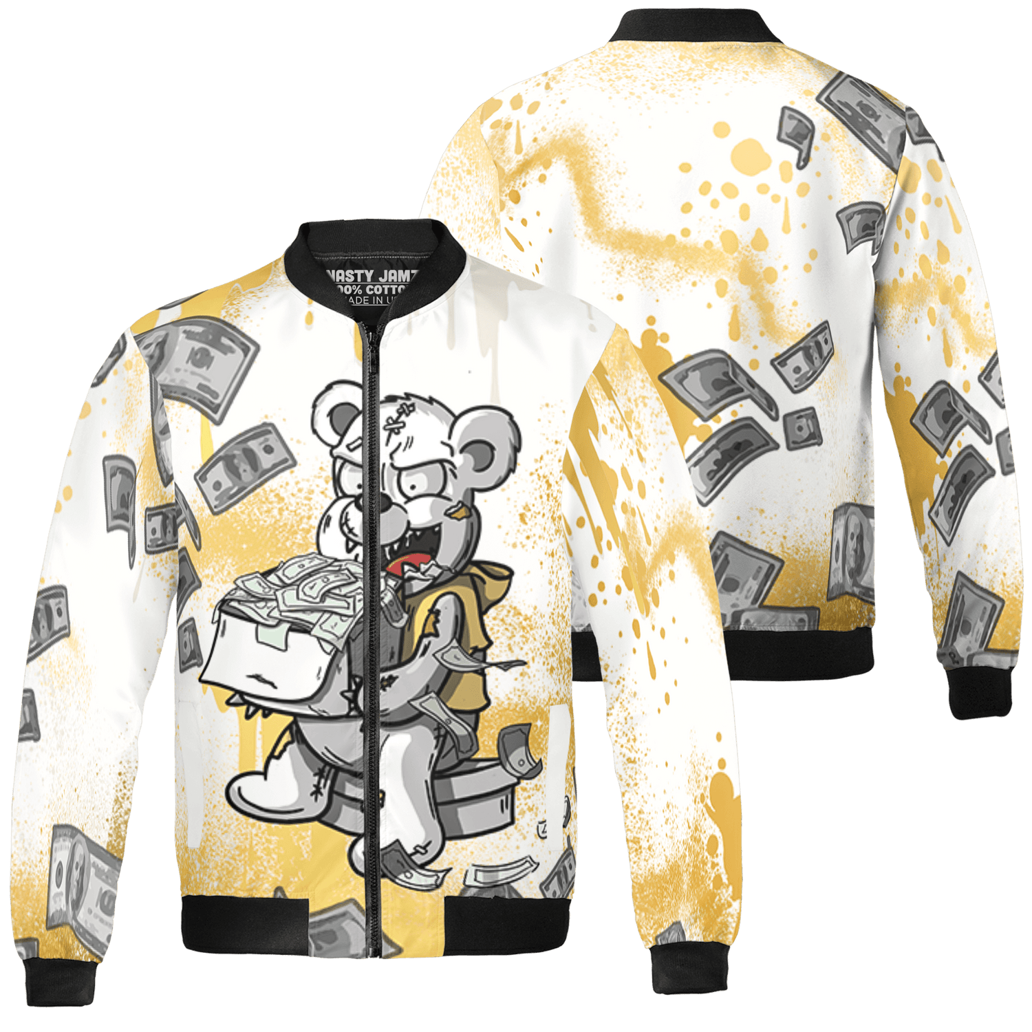 Sail 4s Jacket Match Cash Money 3D All-Over Print Splash Paint - NastyJamz