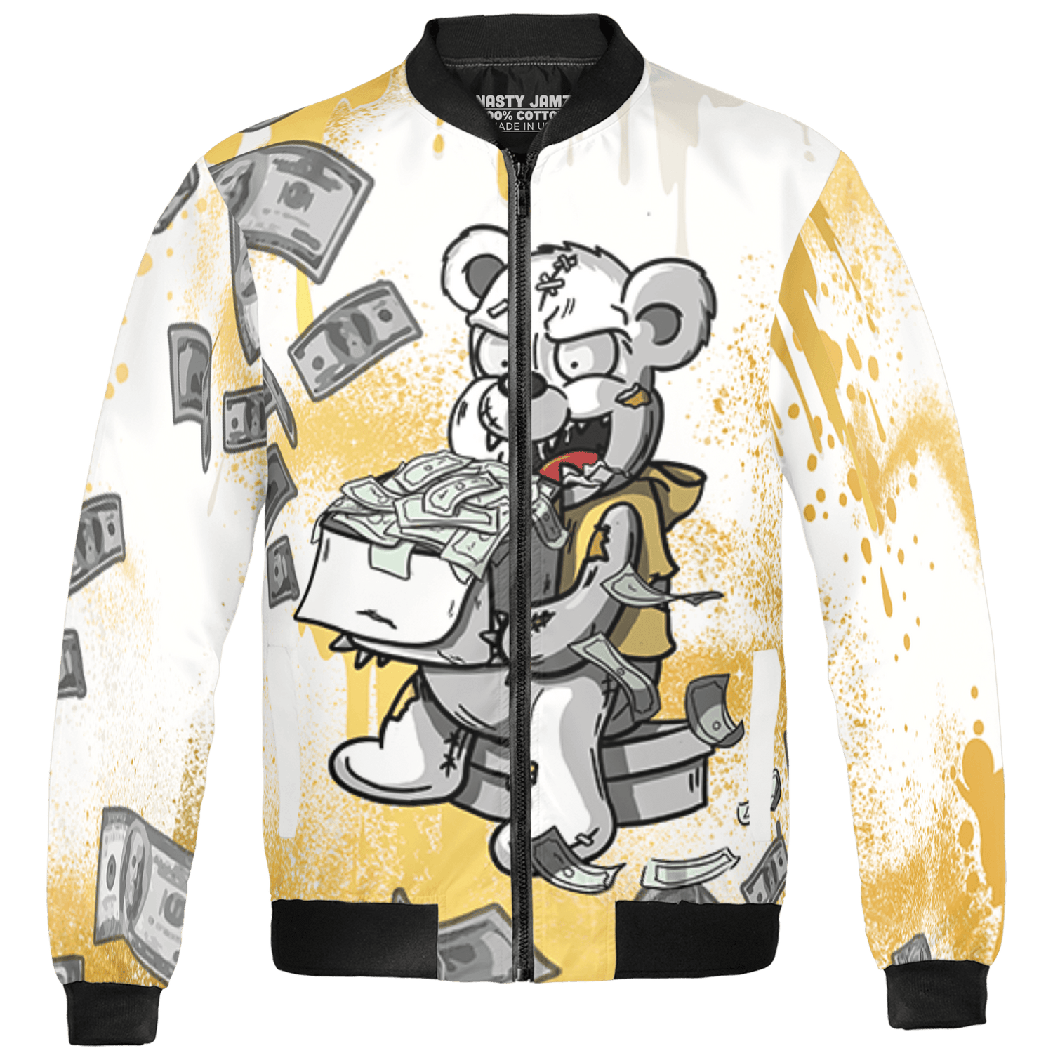 Sail 4s Jacket Match Cash Money 3D All-Over Print Splash Paint - NastyJamz