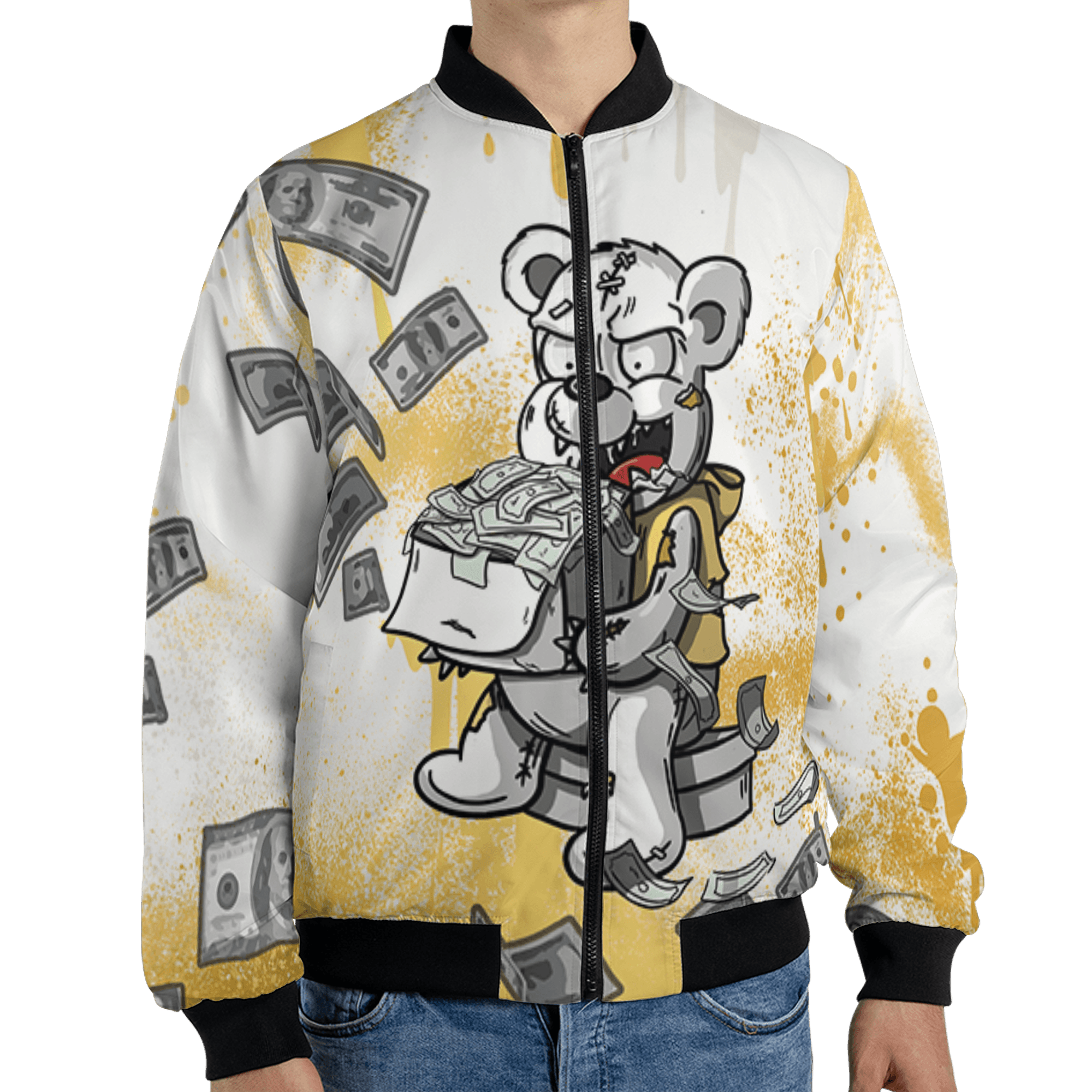 Sail 4s Jacket Match Cash Money 3D All-Over Print Splash Paint - NastyJamz