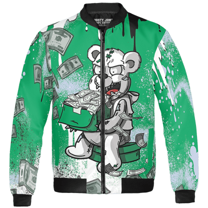 Lucky Green 5s Jacket Match Cash Money 3D All-Over Print Splash Paint - NastyJamz