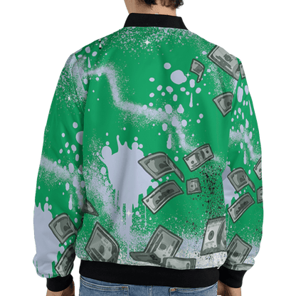 Lucky Green 5s Jacket Match Cash Money 3D All-Over Print Splash Paint - NastyJamz