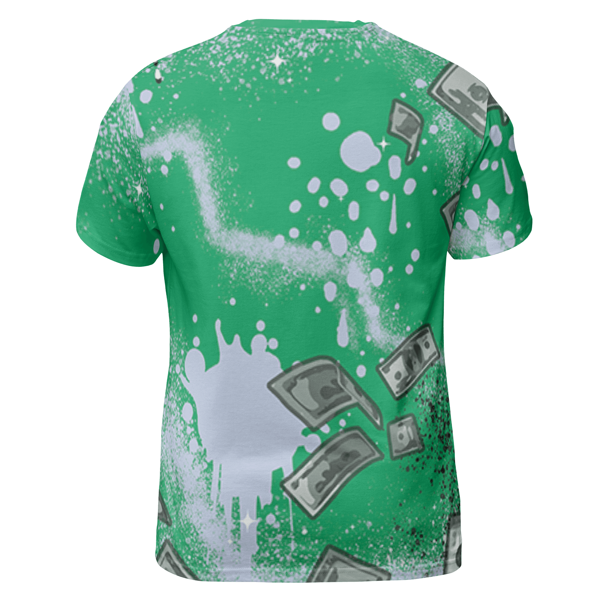 Lucky Green 5s T Shirt Match Cash Money 3D All-Over Print Splash Paint - NastyJamz