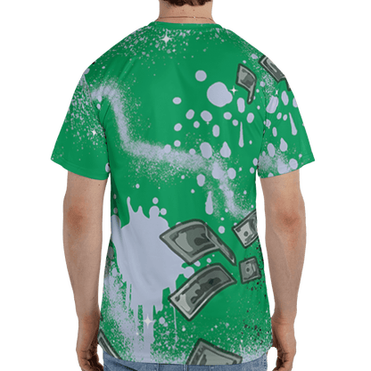 Lucky Green 5s T Shirt Match Cash Money 3D All-Over Print Splash Paint - NastyJamz